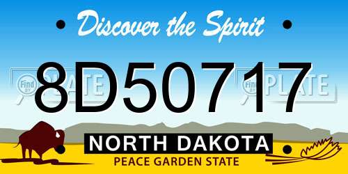 8D50717 North Dakota License Plate