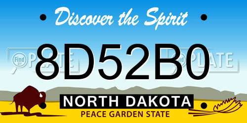 8D52B0 North Dakota License Plate