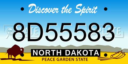 8D55583 North Dakota License Plate