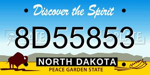 8D55853 North Dakota License Plate