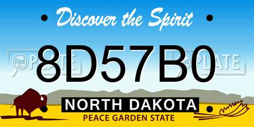 8D57B0 North Dakota License Plate