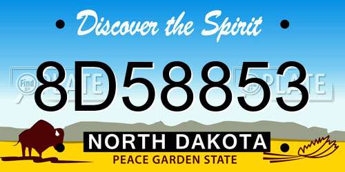 8D58853 North Dakota License Plate