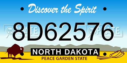 8D62576 North Dakota License Plate