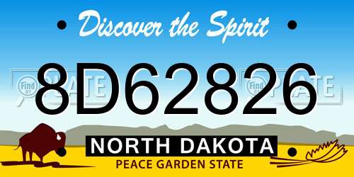 8D62826 North Dakota License Plate