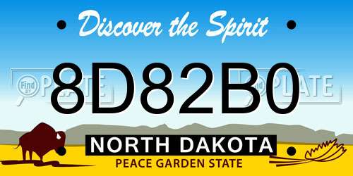 8D82B0 North Dakota License Plate