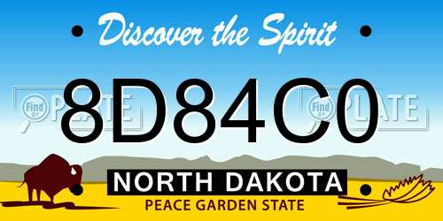 8D84C0 North Dakota License Plate