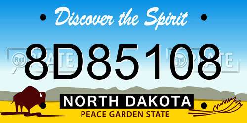 8D85108 North Dakota License Plate