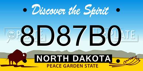8D87B0 North Dakota License Plate