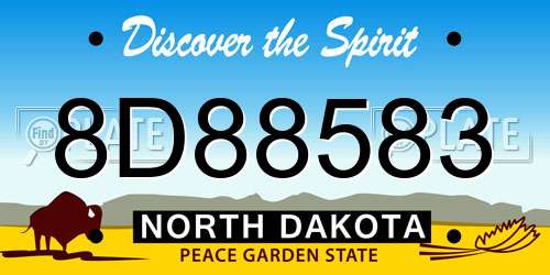 8D88583 North Dakota License Plate