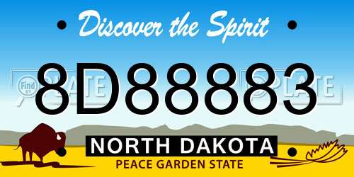 8D88883 North Dakota License Plate