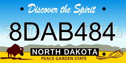 8DAB484 North Dakota License Plate