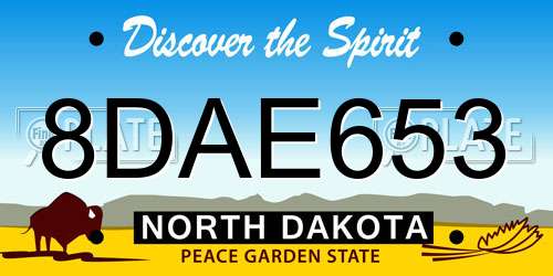 8DAE653 North Dakota License Plate