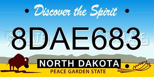 8DAE683 North Dakota License Plate