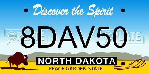 8DAV50 North Dakota License Plate