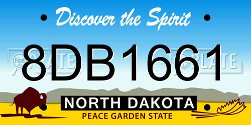8DB1661 North Dakota License Plate