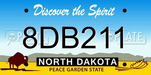 8DB211 North Dakota License Plate