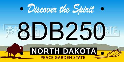 8DB250 North Dakota License Plate