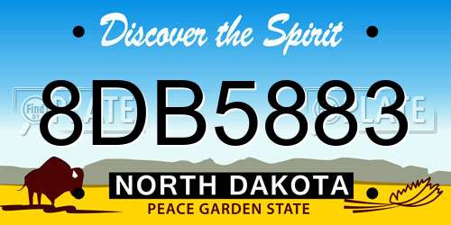 8DB5883 North Dakota License Plate