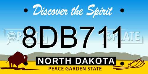 8DB711 North Dakota License Plate