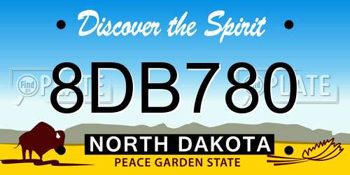 8DB780 North Dakota License Plate