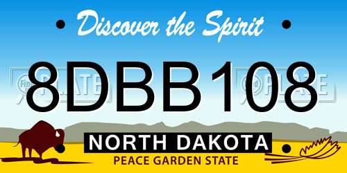 8DBB108 North Dakota License Plate