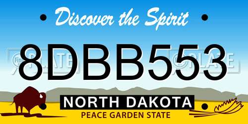 8DBB553 North Dakota License Plate