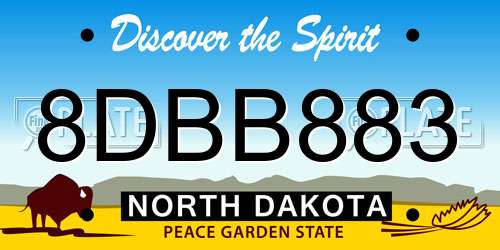 8DBB883 North Dakota License Plate