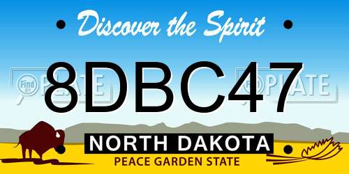 8DBC47 North Dakota License Plate