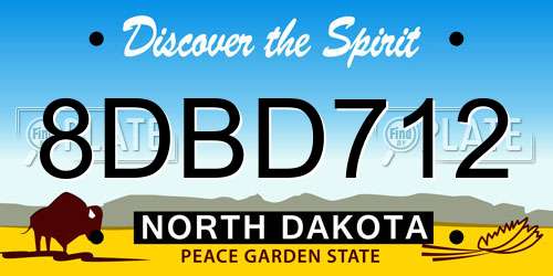 8DBD712 North Dakota License Plate