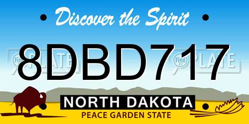 8DBD717 North Dakota License Plate
