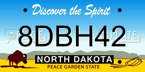 8DBH42 North Dakota License Plate