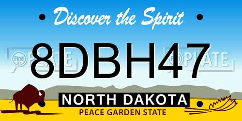 8DBH47 North Dakota License Plate