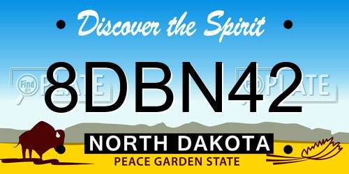 8DBN42 North Dakota License Plate
