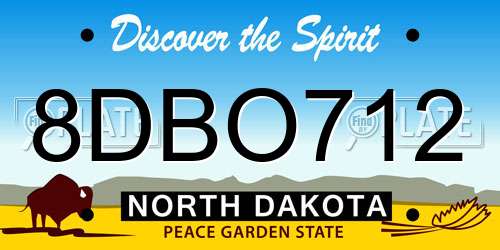 8DBO712 North Dakota License Plate