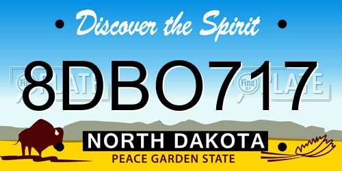 8DBO717 North Dakota License Plate