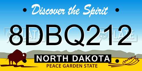 8DBQ212 North Dakota License Plate