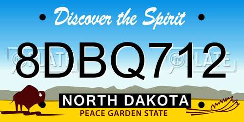 8DBQ712 North Dakota License Plate