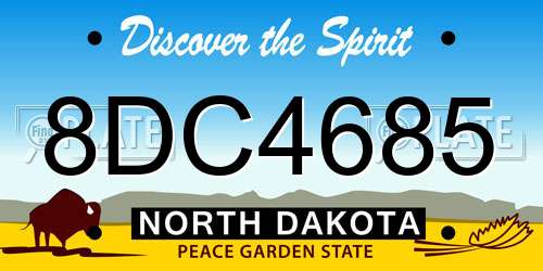 8DC4685 North Dakota License Plate