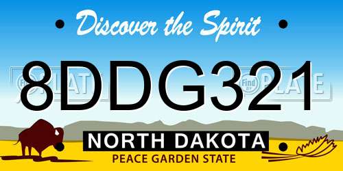 8DDG321 North Dakota License Plate