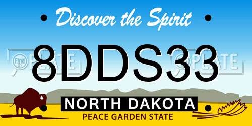 8DDS33 North Dakota License Plate