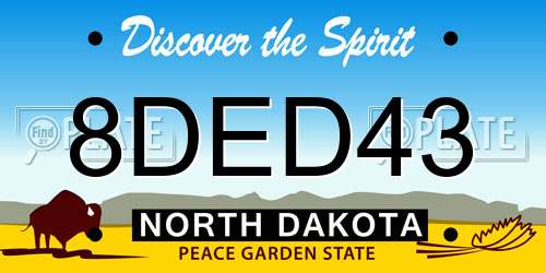 8DED43 North Dakota License Plate