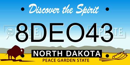 8DEO43 North Dakota License Plate