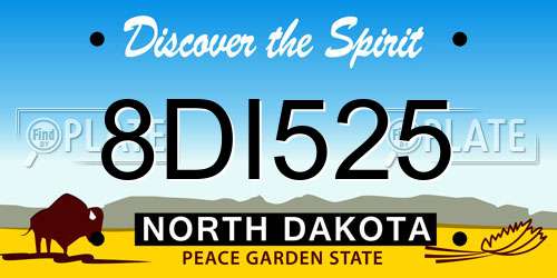 8DI525 North Dakota License Plate