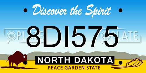 8DI575 North Dakota License Plate