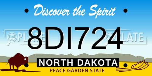 8DI724 North Dakota License Plate