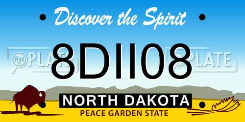 8DII08 North Dakota License Plate