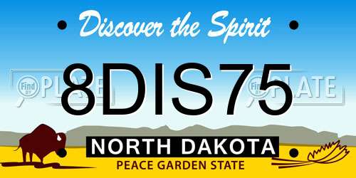 8DIS75 North Dakota License Plate