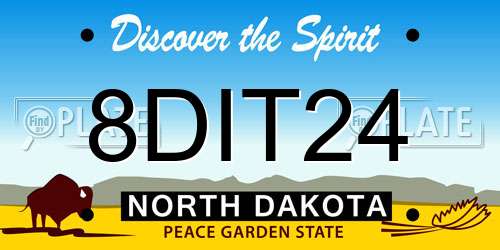 8DIT24 North Dakota License Plate