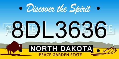 8DL3636 North Dakota License Plate
