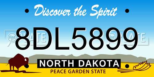 8DL5899 North Dakota License Plate